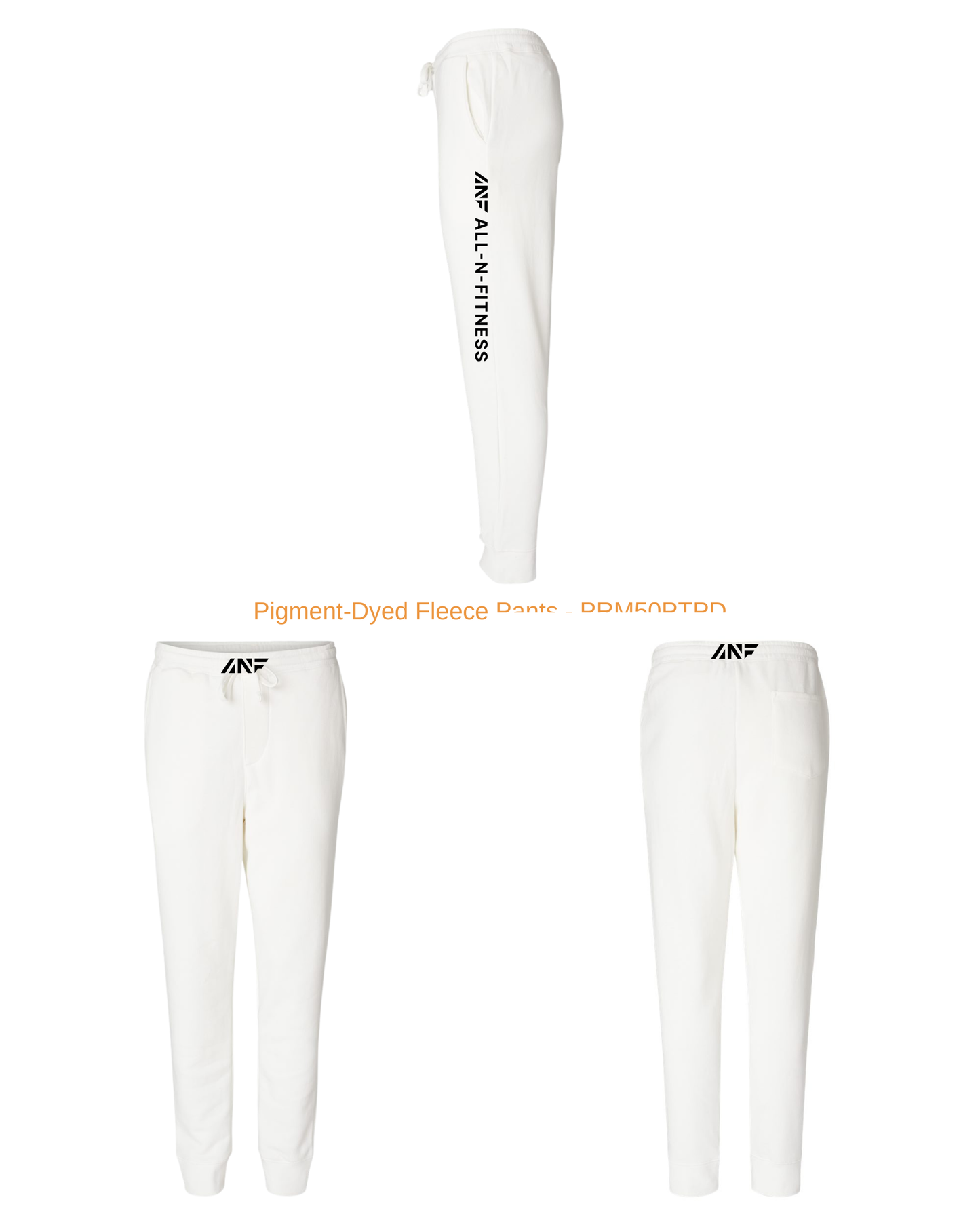 Men's White Fleece Joggers