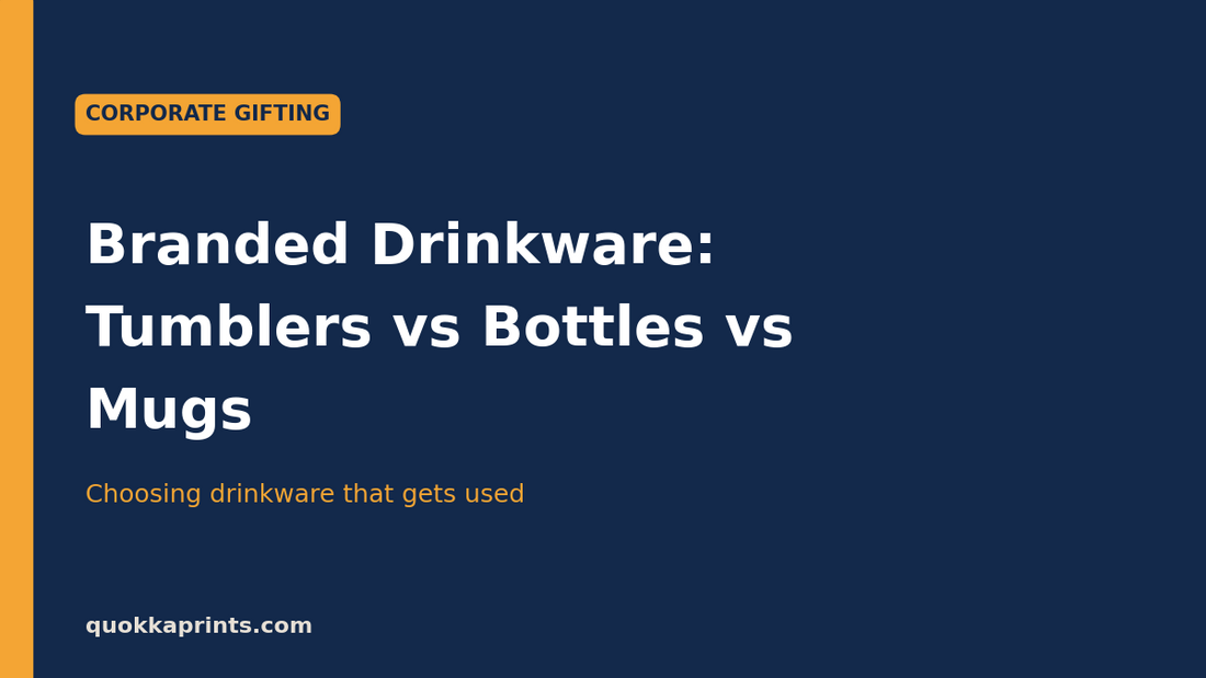 Branded drinkware tumblers bottles and mugs compared