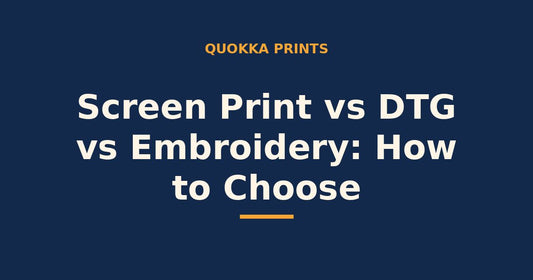 Screen print vs DTG vs embroidery — how to choose the right custom apparel method