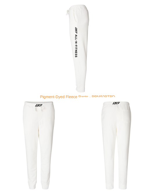 Men's White Fleece Joggers